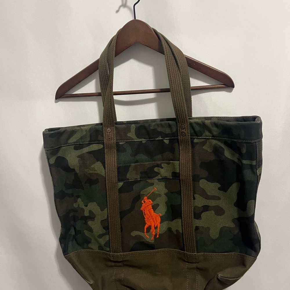 Polo by Ralph Lauren Camouflage Tote with Orange Accent